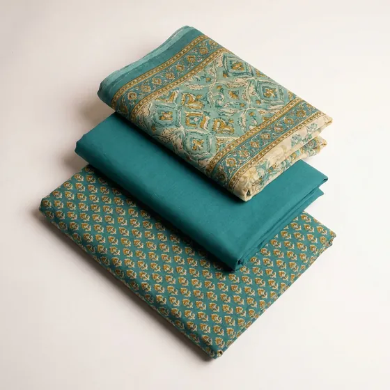 A plain e-commerce listing photograph of folded unstitched fabric with no model.